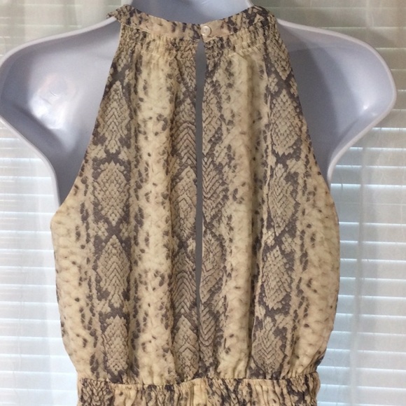 Japna Snake High Neck Split Back Dress Sz S - Picture 6 of 10